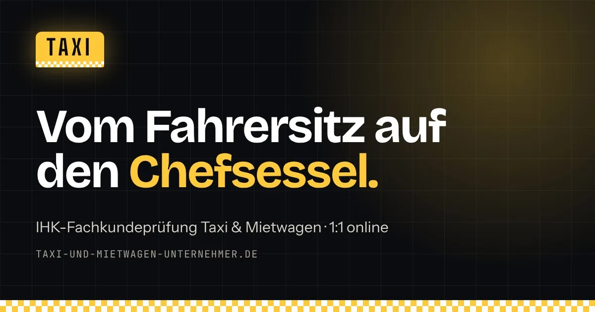 Kurs für Taxi- und Mietwagenunternehmer