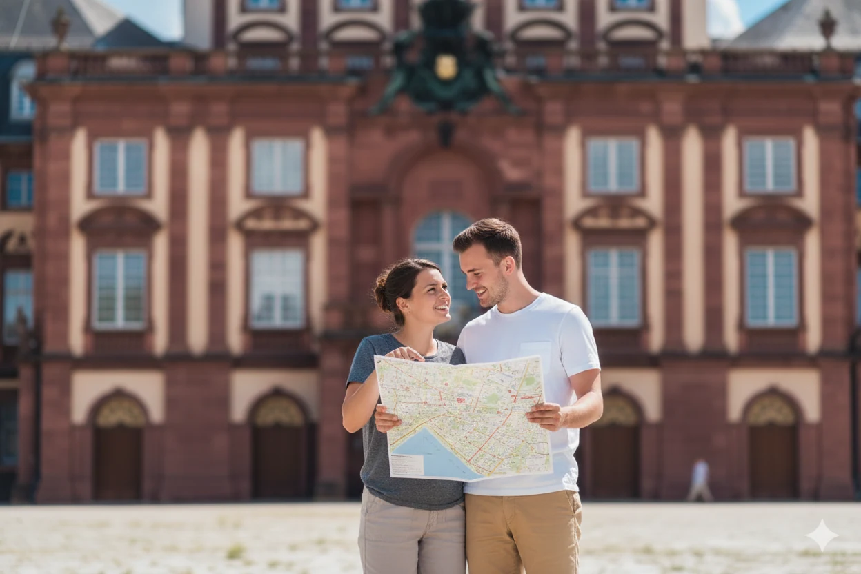 Paar vor Mannheimer Schloss