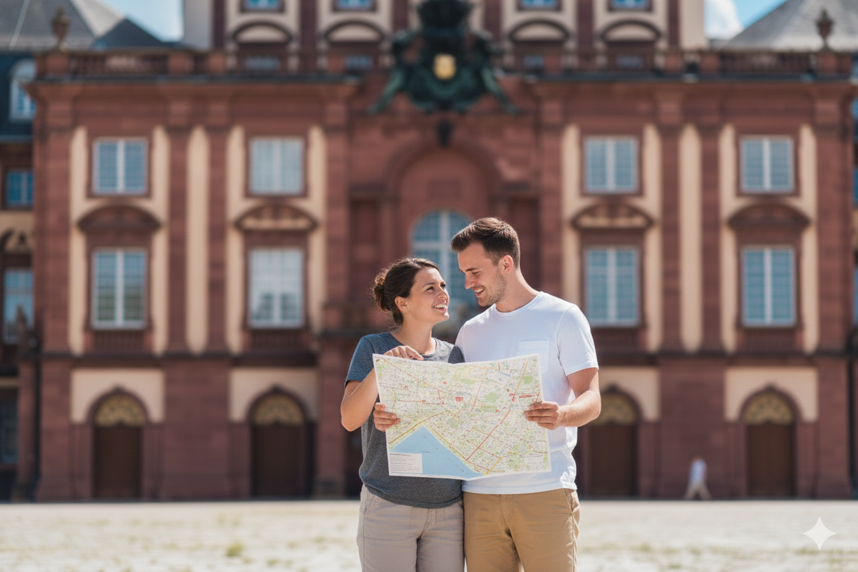 Paar vor Mannheimer Schloss