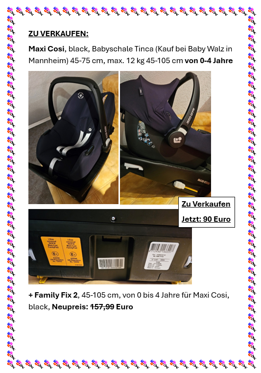Top Set: Maxi-Cosi Babyschale Tinca + FamilyFix 2 Station (Wie neu!) 1 Maxi Cosi